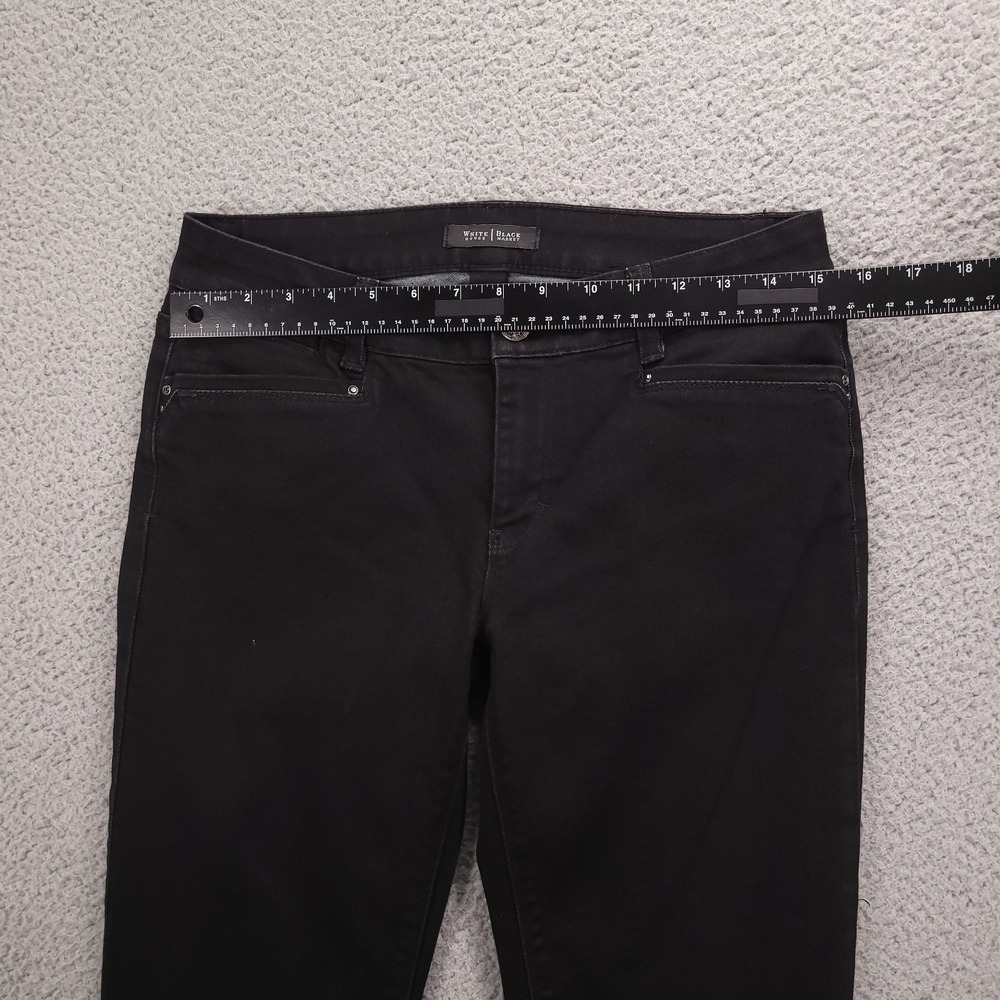 WHBM Jeans Size 6 Skinny Flare Leg Mid Rise Black Stretch Denim 29x33 - Picture 10 of 16